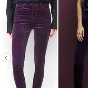 NWT J Brand Maria Luxe Velvet Plum Aubergine Pants